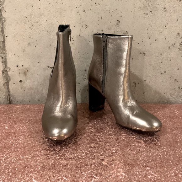 Preston & York Shoes - Preston & York Metallic Gold Olina Round Toe Ankle Boot  - Size 6
